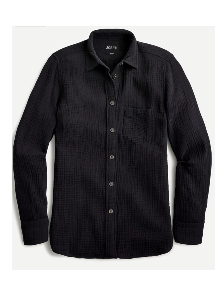 J. Crew Garcon Classic Double-Gauze Shirt Black